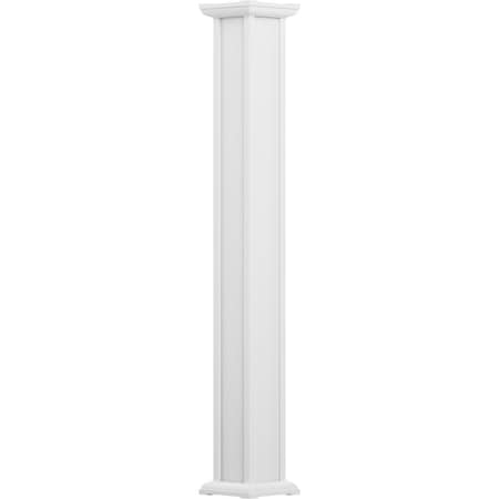 Ekena Millwork 8" x 8' Endura-Aluminum Acadian Style Column, Square Shaft (For Post Wrap Installation) Non-Tapered EA0808INPSPACAC
